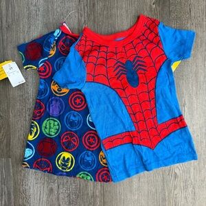 Spider-Man Toddler Pajama Tops 2 Pack Bundle